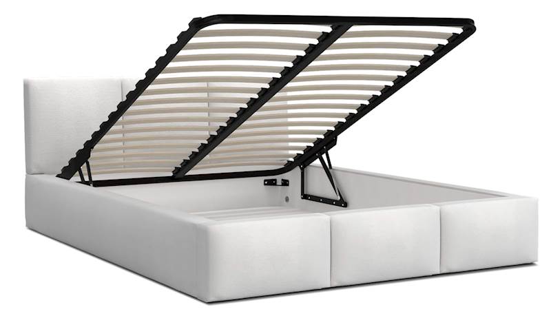 Łóżko: FRESIA 180x200 (welur biały) stelaż metalowy