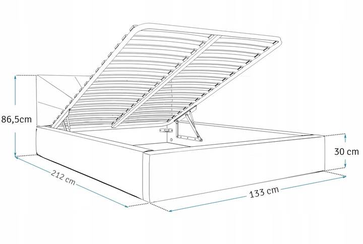 Łóżko: GEORGIA 120x200 (welur zieleń) st.metal