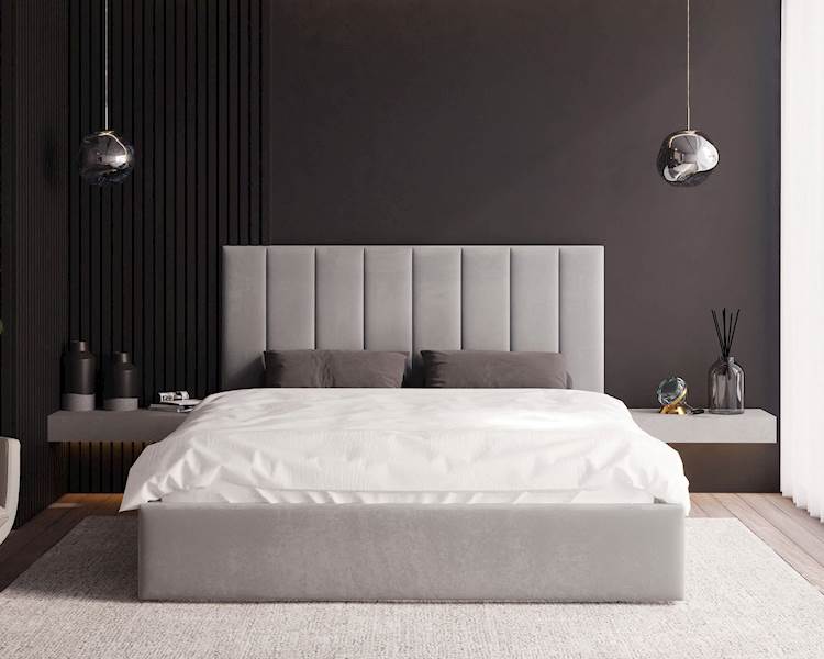 Łóżko: Colorado 140x200 (Paris Light Grey) stelaż metalowy