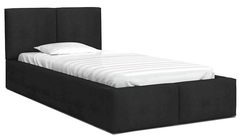 Łóżko: FRESIA 120x200 (welur czarny) stelaż metal