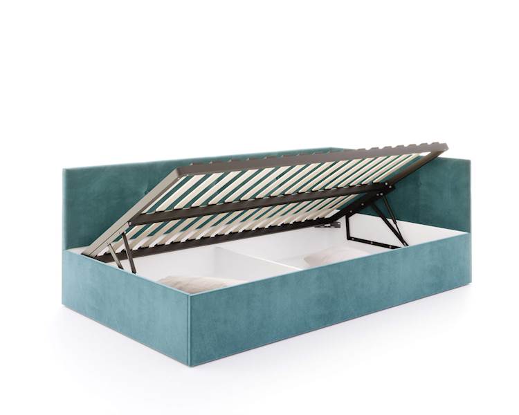 Łóżko: EDDY 120x200 (welur turkus) stel.metal