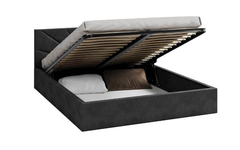 Łóżko: GEORGIA 120x200 (welur czarny) st.metal