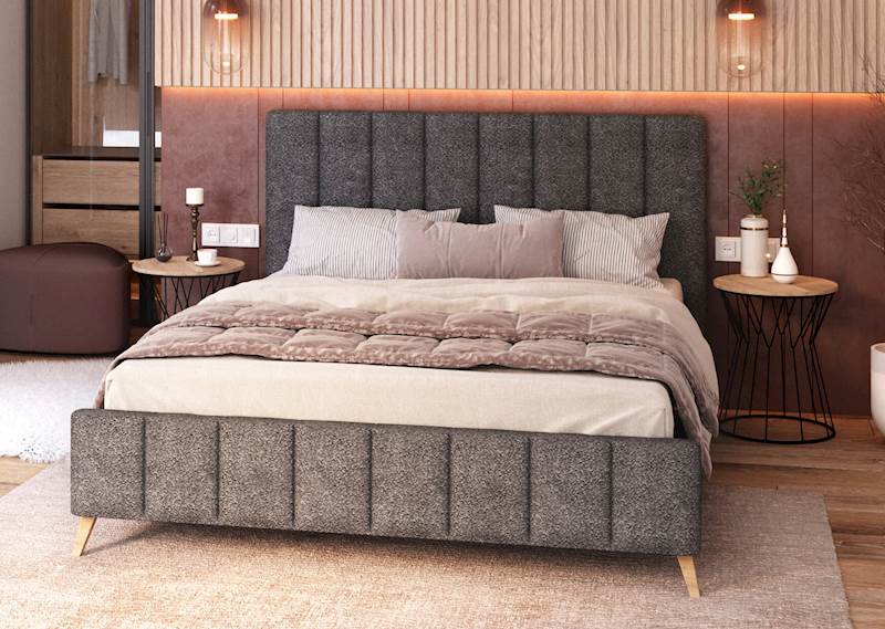 Łóżko: FRASCA 140x200 (boucle grafit)