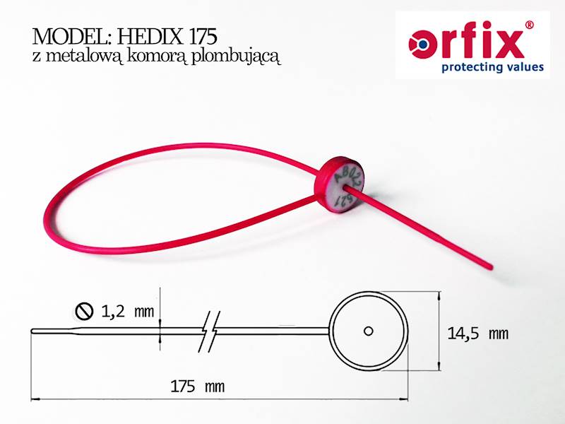 PLOMBA HEDIX 175mm z główką CZERWONA