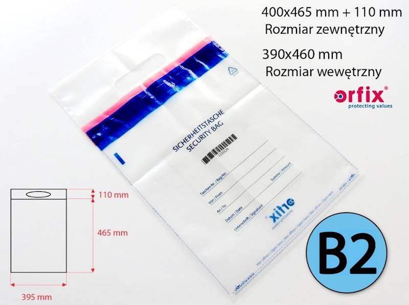 B2 Bezpieczna Koperta do bilonu (395x440 mm) 15 kg