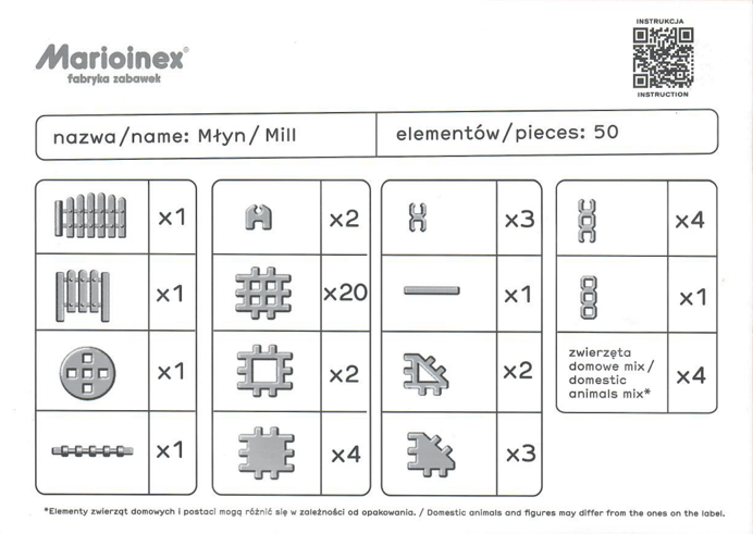 KLOCKI WOREK 50EL MLYN (MARI51)