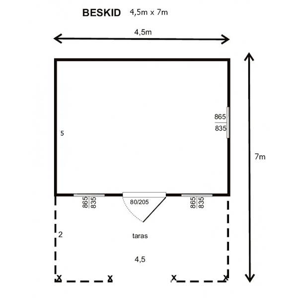 DOMEK BESKID 450X700 typ A