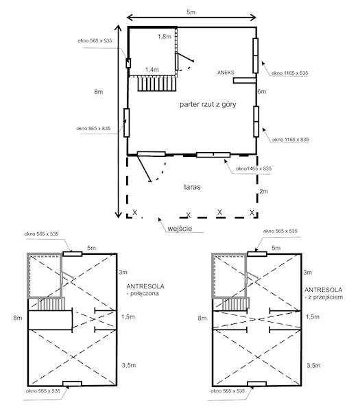 DOMEK BESKID BKC ZE ŚCIANĄ KOLANKOWĄ 70cm 500X800