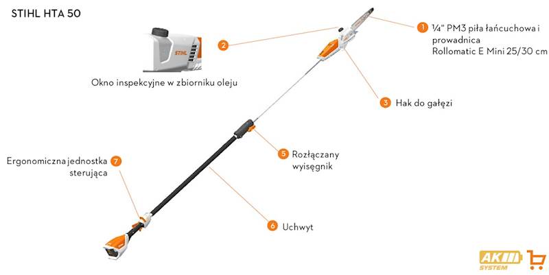 PODKRZESYWARKA STIHL AKU HTA 50 AK20+AL101 /AK