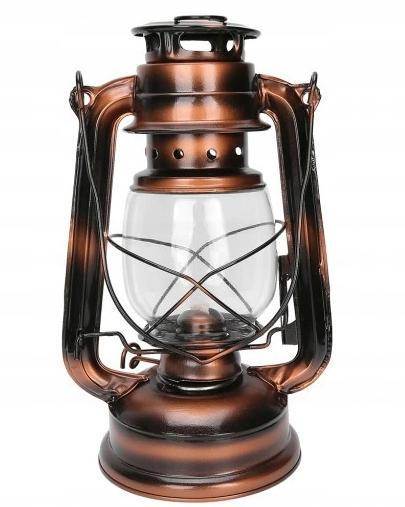 LAMPA OLEJOWA PRZEMYSŁOWA 24CM BROWN PATIN naftowa