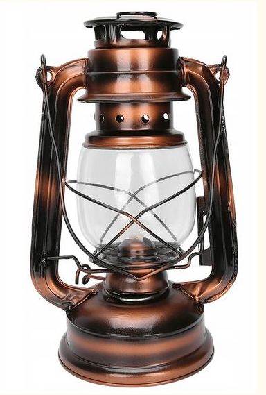 LAMPA OLEJOWA PRZEMYSŁOWA 24CM BROWN PATIN naftowa
