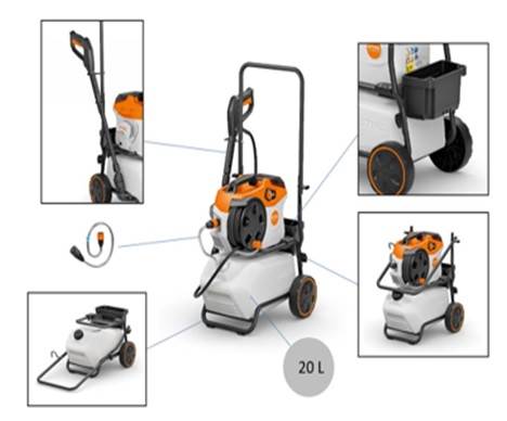 WÓZEK MANEWROWY ZE ZBIORNIKIEM 20L DO MYJKI STIHL 