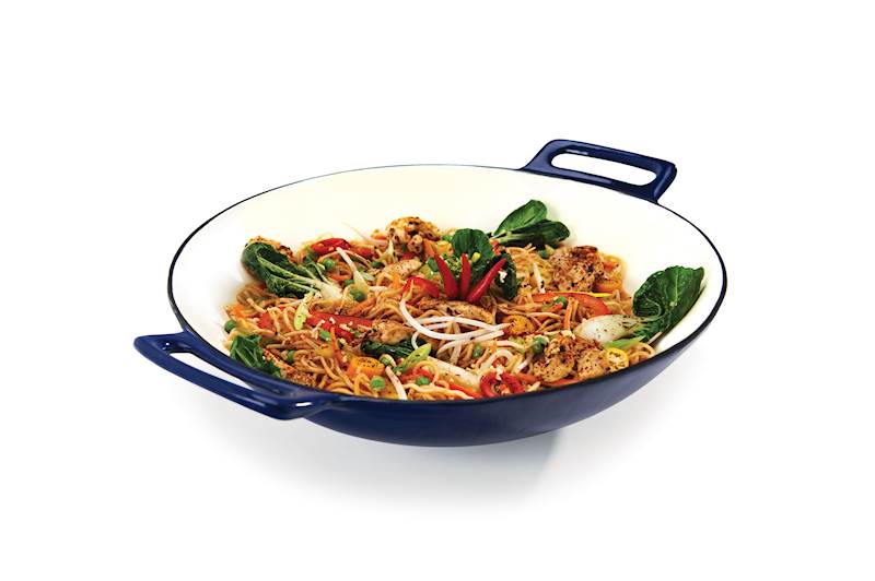 WOK ŻELIWNY Z PORCELANOWĄ POWŁOKĄ BROIL KING
