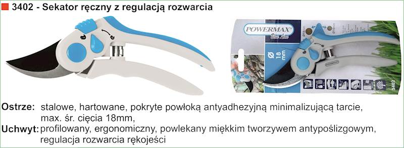BLUE LINE - SEKATOR RĘCZNY Z REGULACJĄ ROZSTAWU