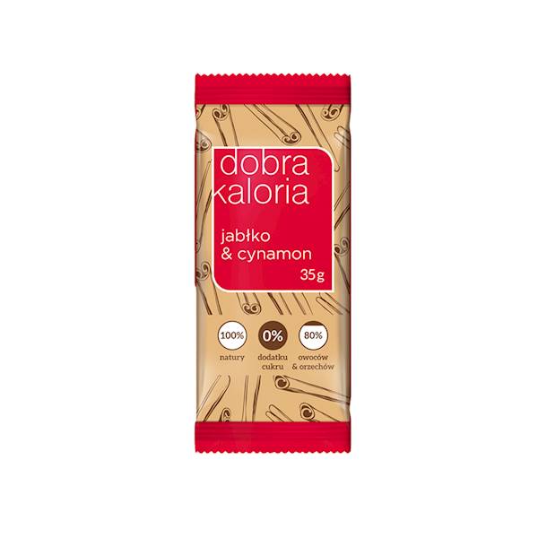 Baton jabłko & cynamon bez dodatku cukru 35g Kubar