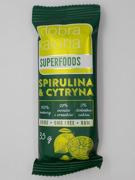Baton owocowy spirulina & cytryna bez dodatku cukr