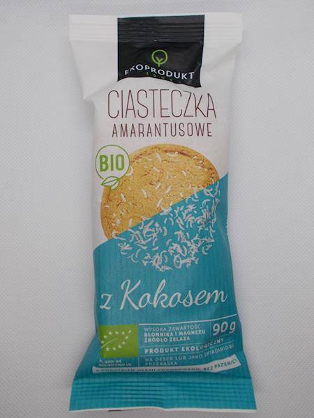 Bio ciasteczka amarantusowe z kokosem 90g Kubara