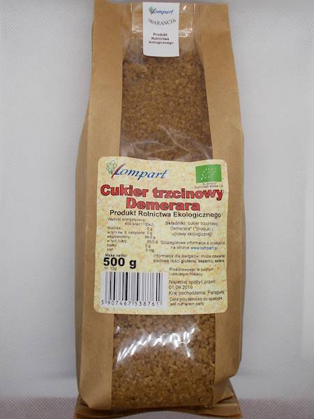 Bio cukier trzcinowy Demerara 500g Lompart