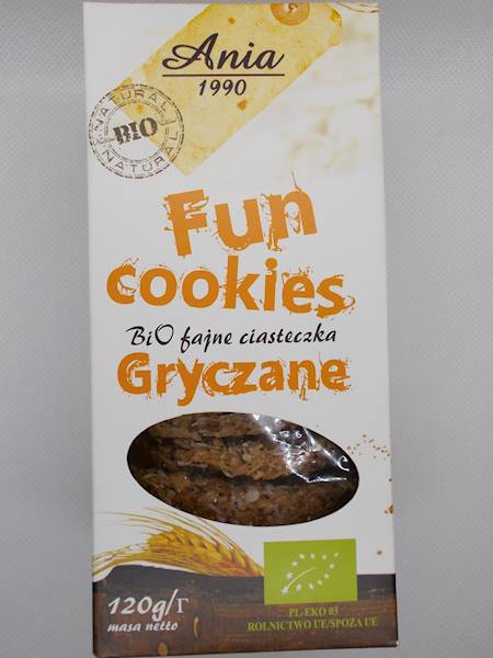 Bio fajne ciasteczka gryczane słodzone syropem ryż