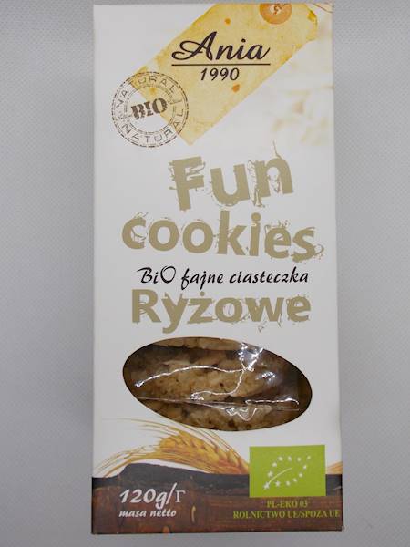 Bio fajne ciasteczka ryżowe słodzone syropem ryżow