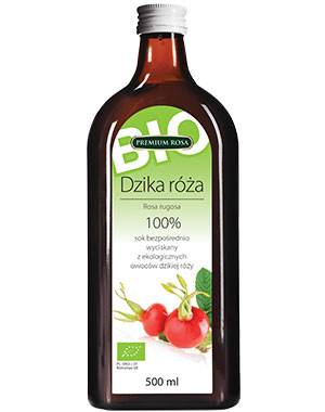 Bio sok z owoców dzikej róży bez cukru 100% 500ml