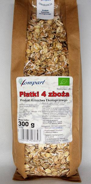 Bio płatki 4 zboża 300g Lompart.