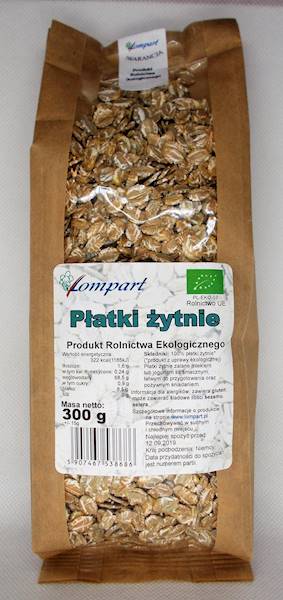 Bio płatki żytnie duże 300g Lompart