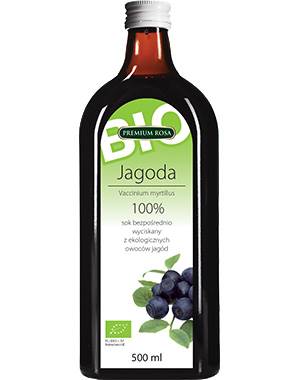 Bio sok z owoców jagód 100% 500ml bez cukru Premiu