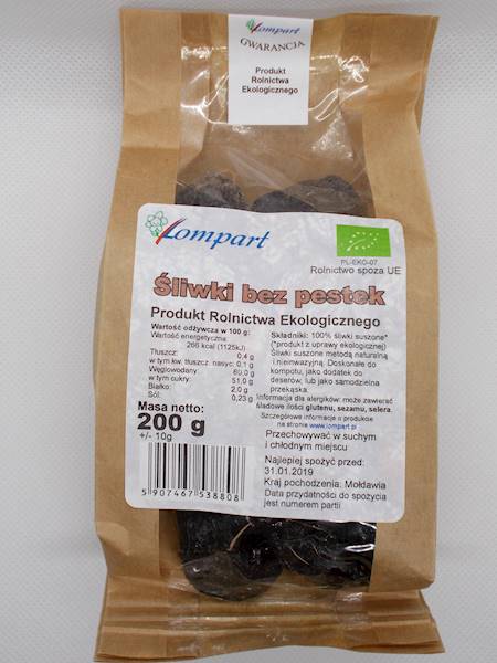 Bio śliwki bez pestek 200g Lompart