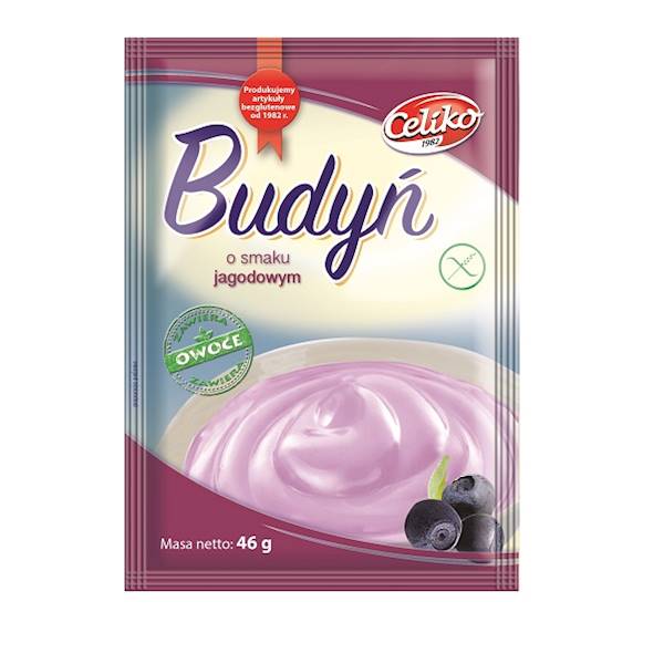 Budyń jagodowy bezglutenowy w proszku 45g Celiko