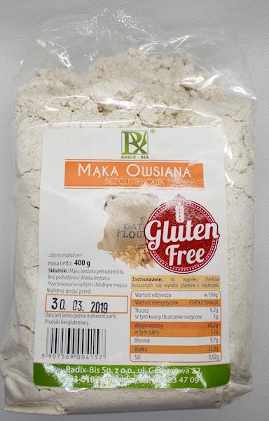 Mąka owsiana bezglutenowa 450g Radix-Bis
