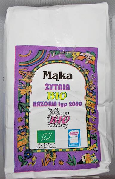 Mąka żytnia razowa bio 1kg typ 2000 Bio Babalscy