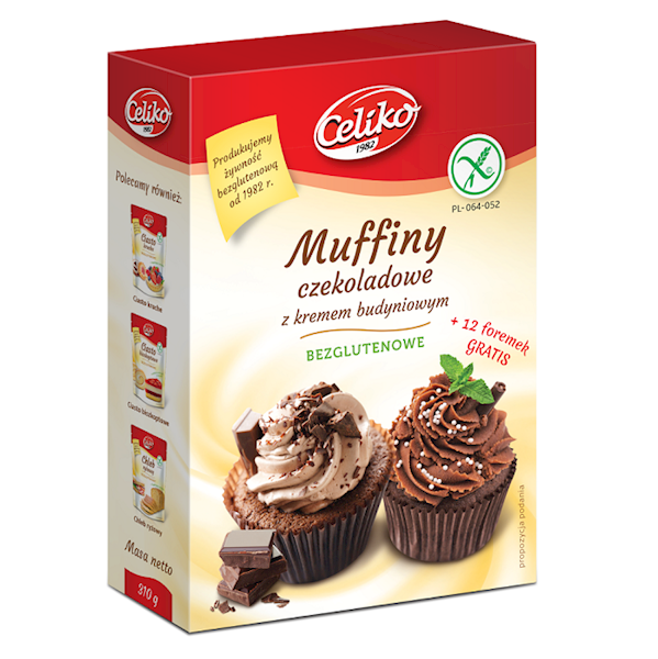 Muffiny czekoladowe z kremem budyniowym bezgluteno
