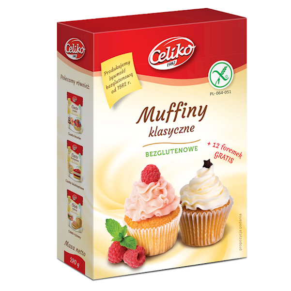 Muffiny klasyczne bezglutenowe do wypieku 280g Cel