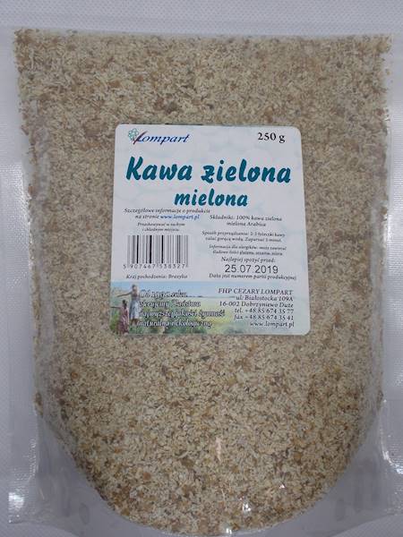 Kawa zielona mielona 250g Lompart