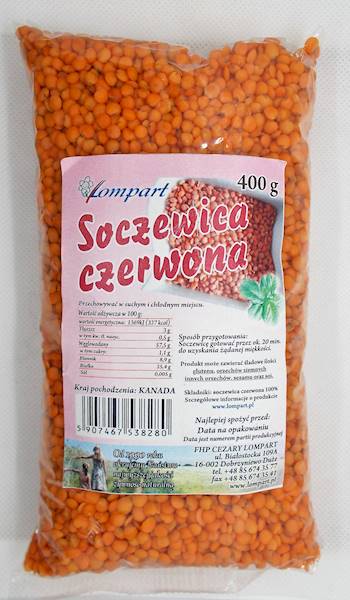 Soczewica czerwona 400g Lompart
