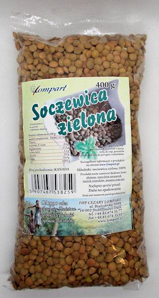 Soczewica zielona 400g Lompart