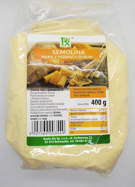 Semolina mąka z pszenicy durum 400g Radix-Bis
