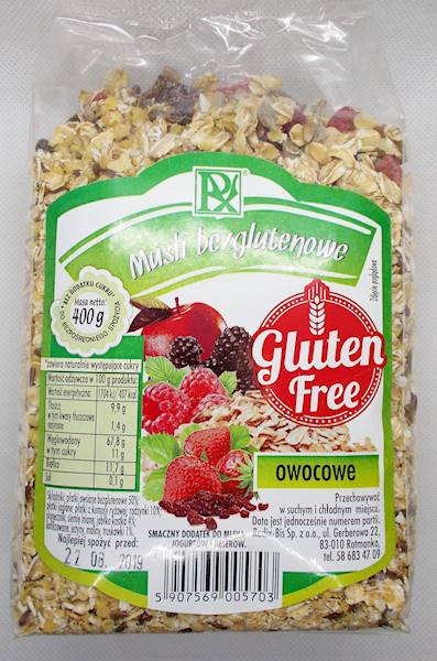 Musli owocowe bezglutenowe 400g Radix-Bis