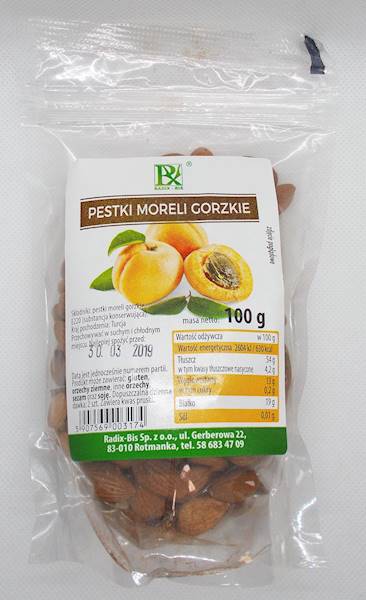 Pestki moreli gorzkie 100g Radix-Bis