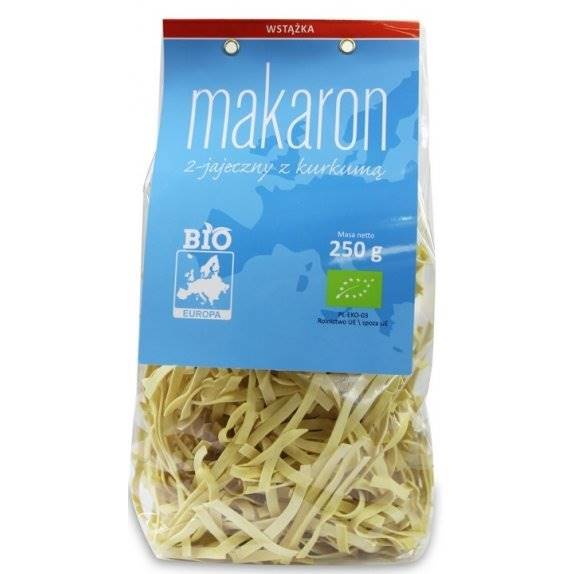 BIO Makaron 2-jajeczny z kurkumą, wstążka 250g