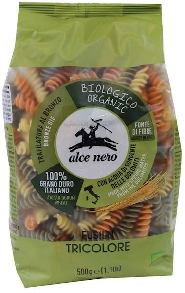 BIO Makaron semolinowy trójkolorowy 500g Alce Nero
