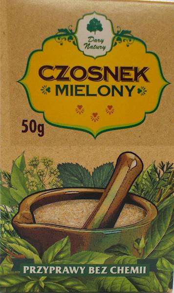 Czosnek mielony (kartonik) 50g Dary Natury