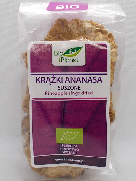 BIO Krążki ananasa suszone 100g Bio Planet