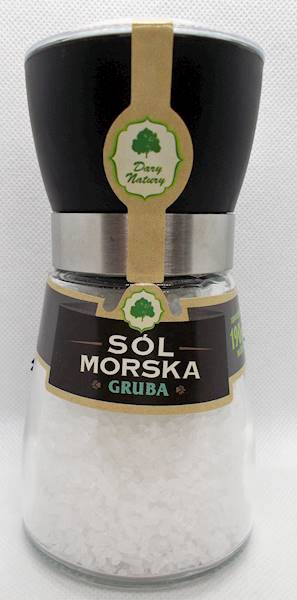 Sól morska gruba - młynek 190g Dary Natury