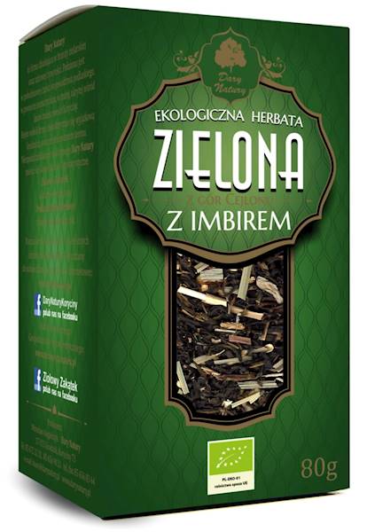 EKO Herbata zielona z imbirem 80g Dary Natury