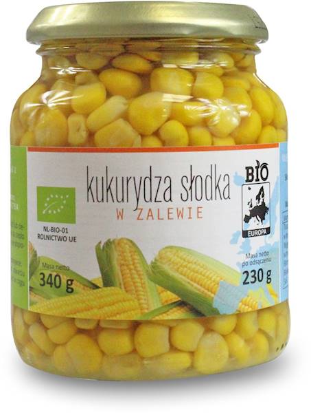 BIO Kukurydza słodka w zalewie w słoiku BIO Europa