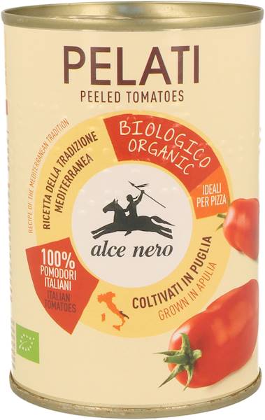 BIO Pomidory pelati b/skóry w puszce 400g Alce Ner