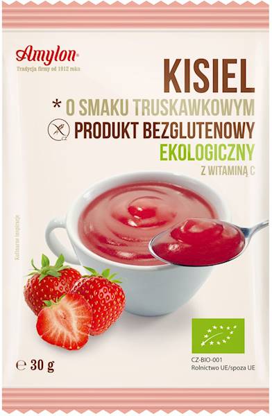 BIO Bezglutenowy kisiel truskawkowy 30g Amylon