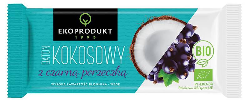 BIO Baton kokosowy z czarną porzeczką 30g